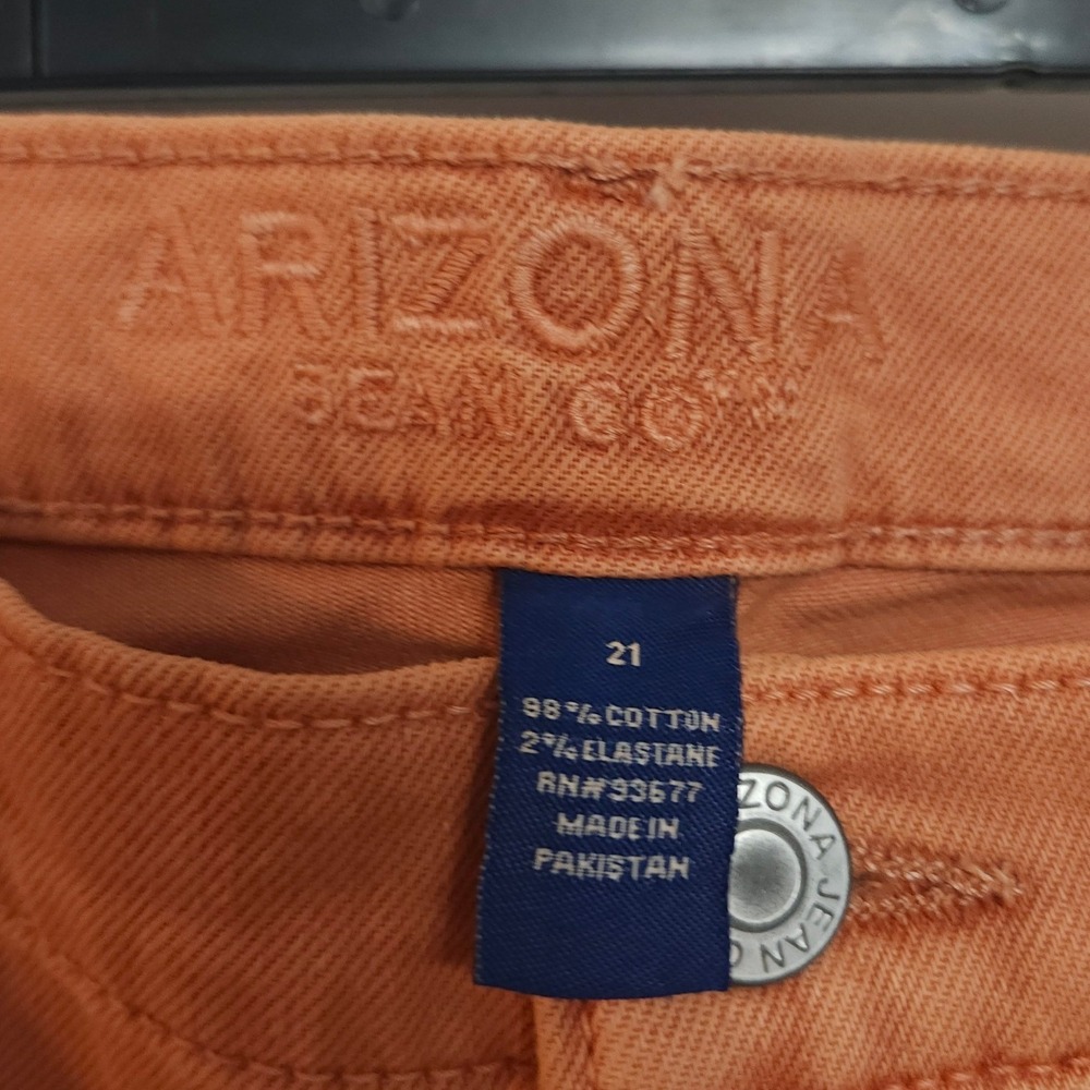 Arizona Jean Co Womens Size 21 Orange Slim Straight High‎ Rise Jeans NWT - Picture 5 of 7